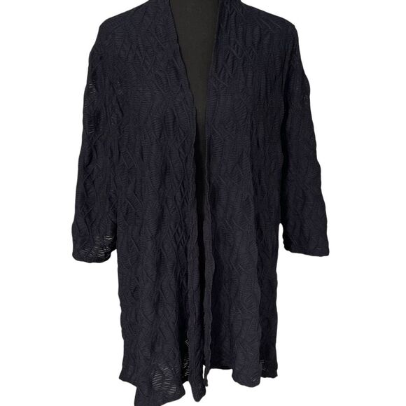 Chicos Travelers Collection Textured Sheer Cardigan - Picture 1 of 9